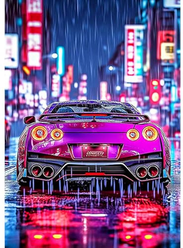 MXJSUA Peinture Diamant Adulte, Voiture De Sport 5D Diamond Painting Complet, Diamant Strass Point de Croix Cristal Painting, Diamant Kit Murale Décoration, 30x40 cm