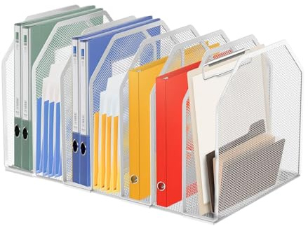 Porte-Documents Métallique, Porte-revues en Maille avec 7 Compartiments Organiseur De Fichiers De Bureau Organisateur De Bureau Vertical pour Maison Salle De Classe