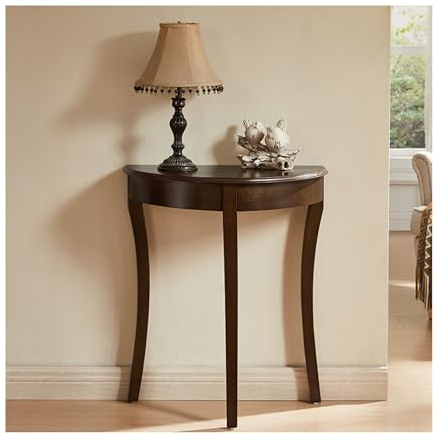 HBOOMOEM Table Console Moderne en Demi-Lune，Table D'EntréE Demi-Lune Victorienne，Facile à Installer, Et Peut êTre Utilisé dans Les EntréEs, Les Couloirs Et Les Salons.(Walnut)