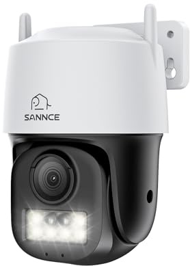SANNCE 5MP PTZ PoE Camera Outdoor, AI Human Vehicle Detection, Full Colour Night Vision, 2-Way Audio, IP66 Outdoor Security Camera for House Security, Auto Tracking, Works with N98PBM Only