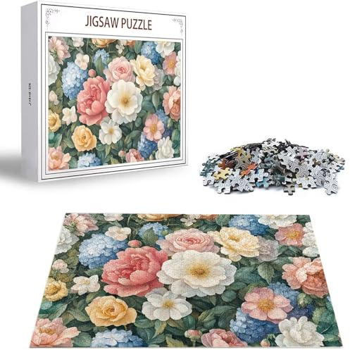 Puzzle 3000 Piezas Peonía Rompecabezas para Adultos, un Rompecabezas Desafiante, Juegos de Puzzle para Toda la Familia, Letras en la Parte Posterior, Decoración del Hogar, Regalos Navidad Flor B-177