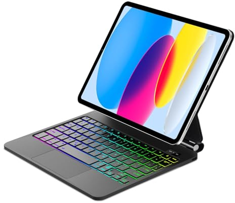 Magic Keyboard for iPad A16 11th Gen 2025/10th Gen 2022, Slim Magnetic Floating Stand and Precision Multi-Touch Trackpad, UK Layout Keyboard Case with Backlit for iPad 10th/11th Gen 10.9/11, Black