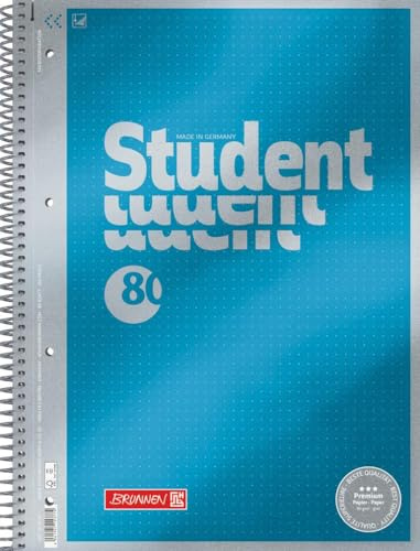BRUNNEN Collegeblock Premium Student | A4, punktiert, 80 Blatt, blau