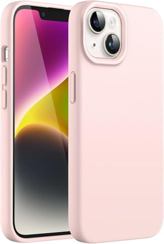 PhoneThrone COVER per IPHONE 14, Custodia Gel Trasparente Morbida Silicone Sottile TPU [Ultra Leggera e Chiaro] (ROSA CHIARO)