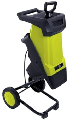 RUODATONLY Biotrituratore Elettrico da 2400W con Cavo e Sacco di Raccolta da 50 Litri, Lama a Doppio Taglio per Tagliare Rami, potature e detriti da Giardino Yellow