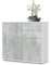 Vladon Sideboard Ben, Made in Germany, Kommode mit 2 Türen und 2 Schubladen, Weiß matt/Beton Oxid-Optik (79 x 74 x 36 cm)