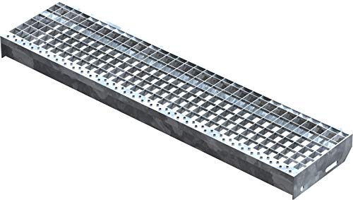 Fenau | Escalón de Rejilla (R11) XSL - Dimensiones: 1000 x 240 mm - MW: 30 mm / 30 mm - galvanizado en Caliente, Escalón de Acero según Norma DIN, Antideslizante