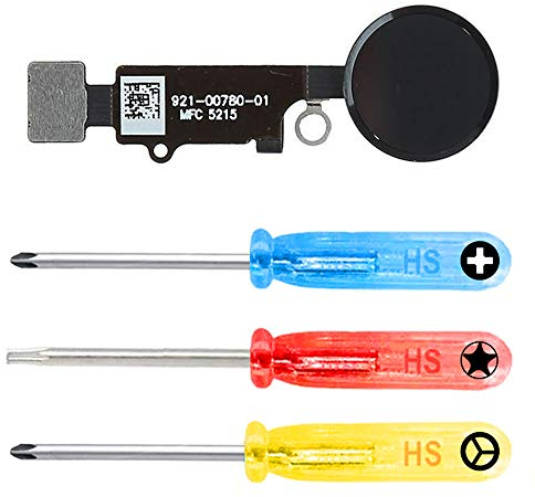 MMOBIEL Homebutton Kompatibel mit iPhone 7/7 Plus - Home Taste Flexkabel Ersatz - Home Button - Inkl. Schraubenzieher - Schwarz