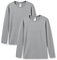 LAPASA Men's Thermal Underwear Top Lightweight Long Sleeve Shirt Crew Neck Base Layer for Running Cycling Outdoors Activity M09 Light Heather Grey (2 Tops) L