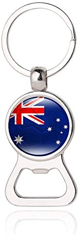 Australia Flag Beer Bottle Opener Metal Glass Crystal Keychain Travel Souvenir Gift Keyring Accessories