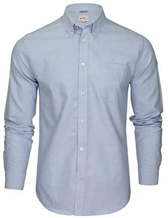 Ben Sherman Mens Oxford Shirt Long Sleeved (Embroidered Logo) (Sky (Embroidered Pocket Logo)) XL