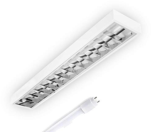 ELG Leuchten LED Rasteranbauleuchte 120cm 1x13,5W 3000K Warmweiß 1x1890lm Hochwertige Glas Led Röhre Büroleuchte Deckenleuchte Rasterleuchte optional Pendelleuchte (3000K-OS, 120 cm / 1-flammig)