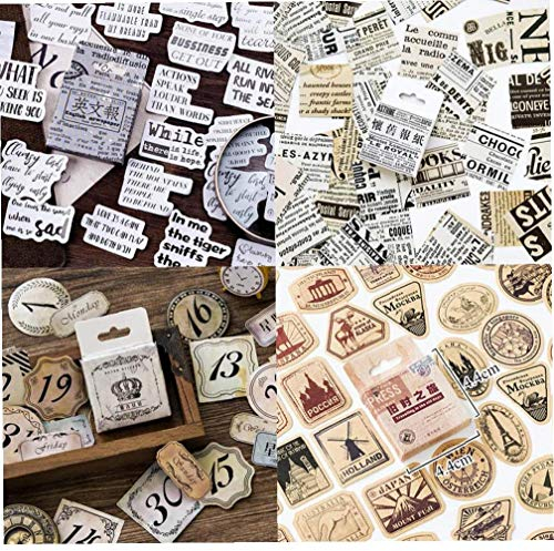 Case Cover 46pcs / Box Vintage Aufkleber Travel Aufkleber Kraft Dekorative Klebe-Etikett Sealing Aufkleber Craft Scrapbooking Tagebuch DIY Alben Craft Aufkleber