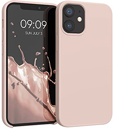 kwmobile Cover per Apple iPhone 12 mini Custodia - Back Case per Smartphone in Silicone TPU - Protezione Gommata - rosa antico