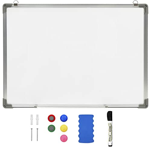 vidaXL Whiteboard Magnetisch Magnettafel Magnetwand Wandtafel Pinnwand Memoboard Präsentationstafel Schreibtafel Weiß 90x60cm Stahl