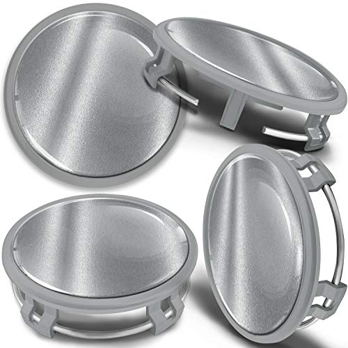 SkinoEu 4 x 75 mm Nabendeckel Felgendeckel Kompatibel mit Mercedes Benz Radnabenabdeckung Nabenkappen Felgenkappen Radkappen Alufelgen B66470207 / B66470200 Silber Schwarz CMS 8