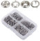 50 Stück Φ10mm Jersey Druckknöpfe Metall, Nähfrei Buttons Hohle Feste Knöpfe Werkzeug Prong Schnalle Kam Snaps für DIY Basteln Baby Kinder Jersey Stoff, Kleidung Taschen (Silber)