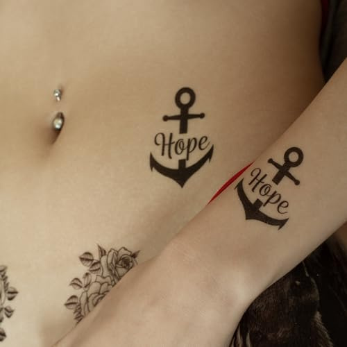 10 x Anker Hope Tattoo - Zwei Motive in schwarz - Temporary Body Tattoo (10)
