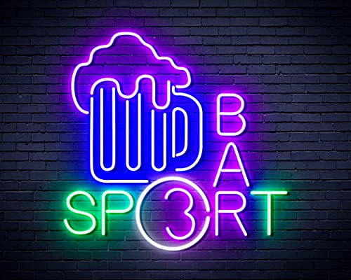 Sportbar mit Bierkrug Flex Silikon LED Neonschild – mehrfarbig 6 – st16s33-fnu0422-m6