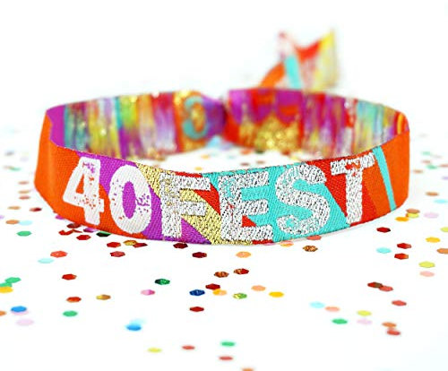 10 x 40FEST Festival 40th Birthday Party Wristbands Favours