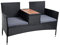 ESTEXO Polyrattan Gartenbank Bank Sitzbank 2-Sitzer Rattan Gartenmöbel Set Gartenset Balkonmöbel Sitzgarnitur Schwarz