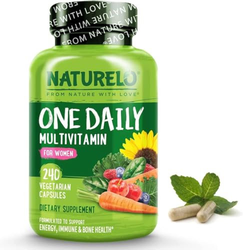 NATURELO One Daily Multivitamin for Women - with Natural Food-Based Vitamins, Minerals, Fruit & Vegetable Extracts - Best for Maintaining Essential Nutrients - 240 Vegan Capsules | 8 Month Supply