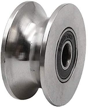 feedal Rueda de puerta resistente de 68 mm/2.7 pulgadas de acero inoxidable 304 Rodillo de puerta deslizante Guía de rodamiento de rueda de polea Carril de riel de riel rígido (ranura en U 68 mm)