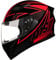 Lightweight Full Face Motorcycle Street Bike Helmet with Clear/Tinted Sun Visor Unisex Adult Comfortable Motorbike Moped Helmet for Youth Men and Women, DOT/ECE Approved,Black Red A,L