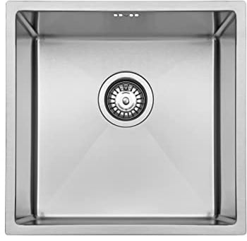 JASSFERRY Undermount Kitchen Sink Handmade Design 1.2mm Thickness Square Stainless Steel 1.0 Single One Bowl with Strainer Waste kit, 440 X 440 mm