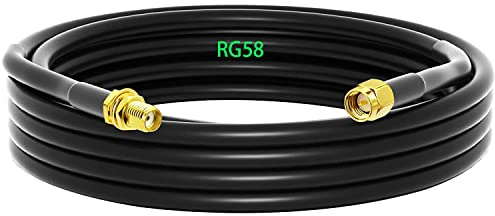 GTIWUNG Cavo Prolunga RG58 SMA 5 Metri, RP-SMA Connettore Antenna, Male to Female Connector, Wifi Cavo di Prolunga