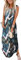 Cuptacc Kleider Damen Sommer Langes Sommerkleid Ärmellos Knitterfrei Maxikleid mit Taschen Tropisches Blatt,Groß L42-44