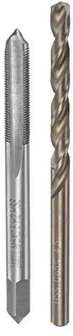 sourcing map Tap & Bit Sets, M5 x 0.5 H2 Straight Flute Machine Thread Milling Tap, 4.5mm M35 Cobalt High Speed Steel (HSS-CO) Twist Drill Bit