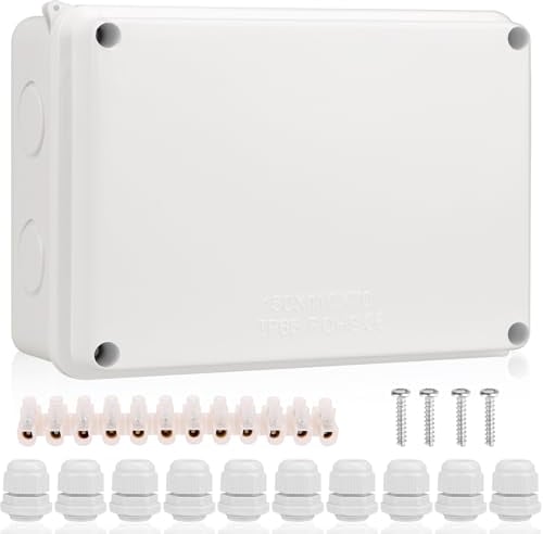 Wasserdichtes Anschlussdose IP65 Anschlusskästen Aufputz Abzweigdosen Gehäuse Elektrobox, Projekt Box Elektronische, ABS Kabelanschlussdose für elektrische Anschlussdose - 150x110x70mm - Weiß