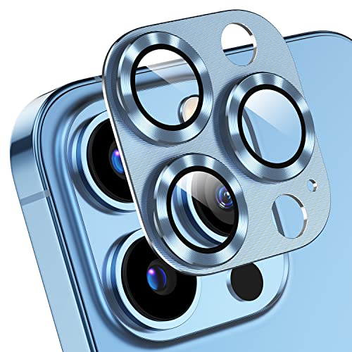AFARER 2 Stück für iPhone 13 Pro/ 13 Pro Max kameraschutz metall,9H Härte HD Linse Schutzfolie,Linsenschutz ultradünnes,gehärtet Glas Abdeckung,Panzer Schutz Folie,Starke Haftung kratzfeste,Blau