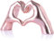 WUBIANJIE Sculpture en forme de cœur rose pour décoration de salon, décoration d'étagère esthétique, idéale pour table basse, étagères, maison, chambre, anniversaire, décoration de table de mariage et