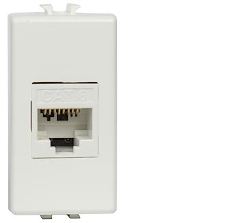 FANTON 23713-39 Presa dati RJ45 UTP 180° cat.6 crimpaggio senza utensile con adattatore per placche e supporti VIMAR PLANA