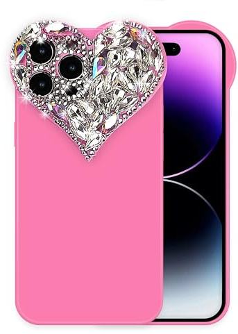 IAIYOXI Coque mignonne à paillettes 3D pour iPhone X, coque de protection en polyuréthane thermoplastique souple avec strass étincelants, joli diamant coloré pour femmes et filles - iPhone X, rose