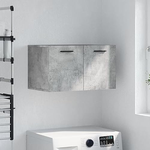 Annlera Mobile a Parete Grigio Cemento 60x36,5x35 cm Legno Multistrato Mobile Bagno Sospeso Armadietto Pensile Mobiletto Bagno Salvaspazio Mobile Salvaspazio Armadietto Bagno Design Classico