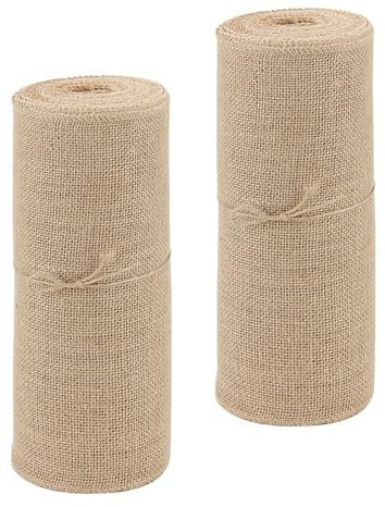MUKCHAP Lot de 2 rouleaux de toile de jute naturelle 30 cm x 10 m pour les arts et l'artisanat, 202112241
