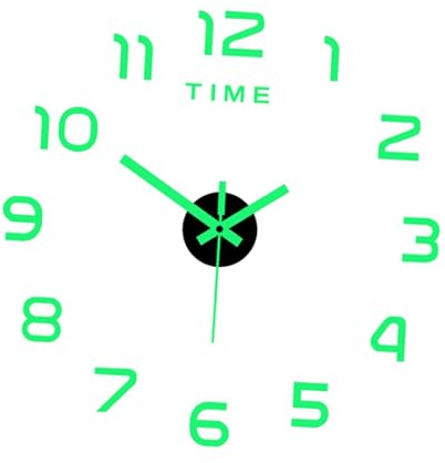 Colcolo Leuchtende Wanduhr-Aufkleber, DIY-Wanduhr, kreativ, Rahmenlos, 3D-Wandaufkleber, dekorative Uhren für Wohnzimmer, Wanddekoration