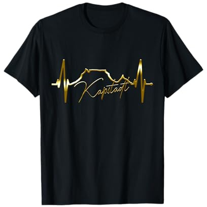 Kapstadt Skyline Herzschlag Cape Town Südafrika Tafelberg T-Shirt