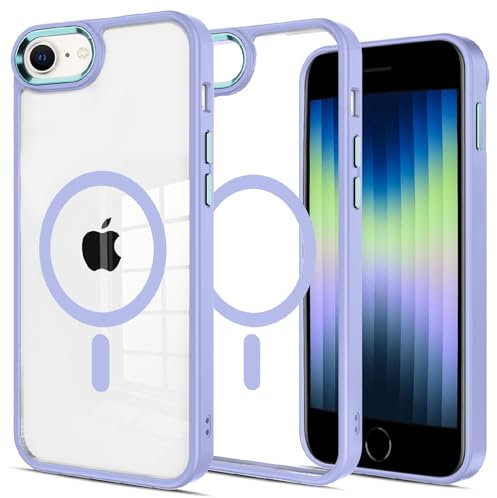 GROZHJAL Designed for iPhone SE 2022/2020/3rd/2nd Generation iPhone 8/7 Case, Compatible with Magsafe, 16 FT Shockproof Military Drop Protection, Purple