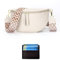 RQJZ Echtleder Bauchtasche Damen umhängetasche Damen mittelgroß Crossbody Bag Damen Fanny Pack hip Bag Damen gürteltasche Damen 5cm breiter Gurt Beige