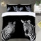 Zebra Bettwäsche 135x200 Einfach Bettwäsche-Sets, 3D Microfaser Bettbezug 3Teilig Duvet Cover mit Reißverschluss und 2 Kissenbezug 80x80cm