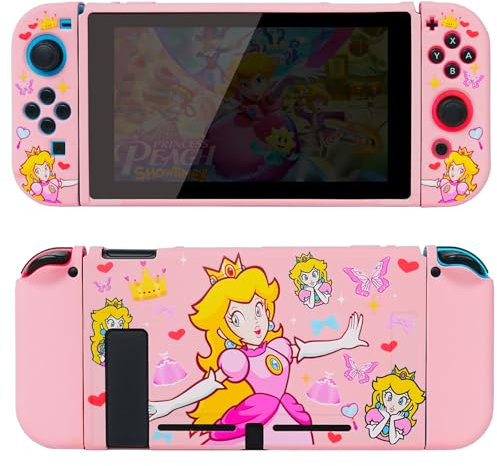 TIKOdirect Protective Case for Switch, Soft Full Skin Protective Cover with Pretty Cute Pattern, Silicone Slim Shockproof Back and Grip Case for Switch, Princess