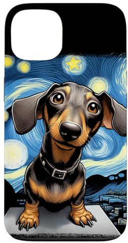 Funny Dachshunds Sausage Dogs in a Starry Night Case for iPhone 13