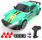 Voiture Télécommandée 1:20 RC Drift Voiture 2.4 GHz 4WD 20 KM/H Voiture de Course télécommandée avec Feux de Travail, 2 Piles Rechargeables, Cadeau pour Adultes et Enfants (Vert)