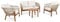 di volio Gartenmöbel-Set Deli Beige/Beige, Gartenmöbel aus Stahl und Akazienholz - 1 Couchtisch & 2-Sitzer Sofa & 2 Sessel, langlebig und stabil