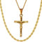 DVRK® Set 2 Gold Ketten Herren mit Basis aus Edelstahl 316L - Kreuz Kette Gold und Goldkette Herren 55 cm Wasser- und Schweißbeständig - Kruzifix, Ketten für Männer