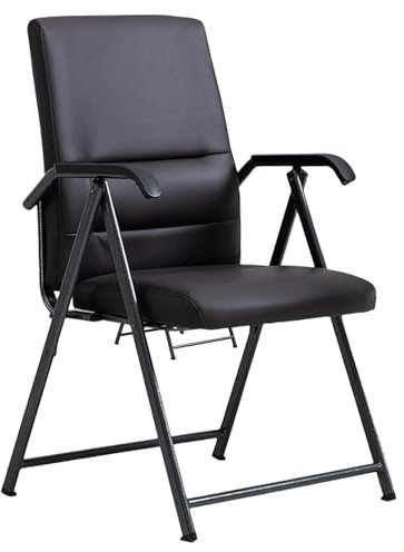 Esspoxi Sedia Gaming Ufficio Scrivania Pieghevole,Sedia Ufficio Senza Ruote Pelle PU,Supporto Lombare,Ergonomiche Sedia Studio Per Cameretta,computer,Casa Studio Studenti Adolescenti (Brown)